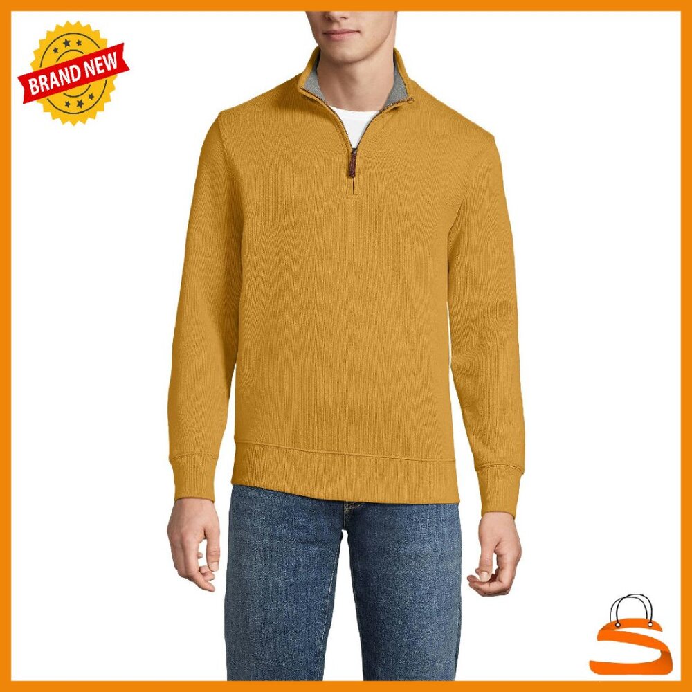 Men's Quarter Zip Pullover Sweater Soft Cotton Poly Blend Business Casual